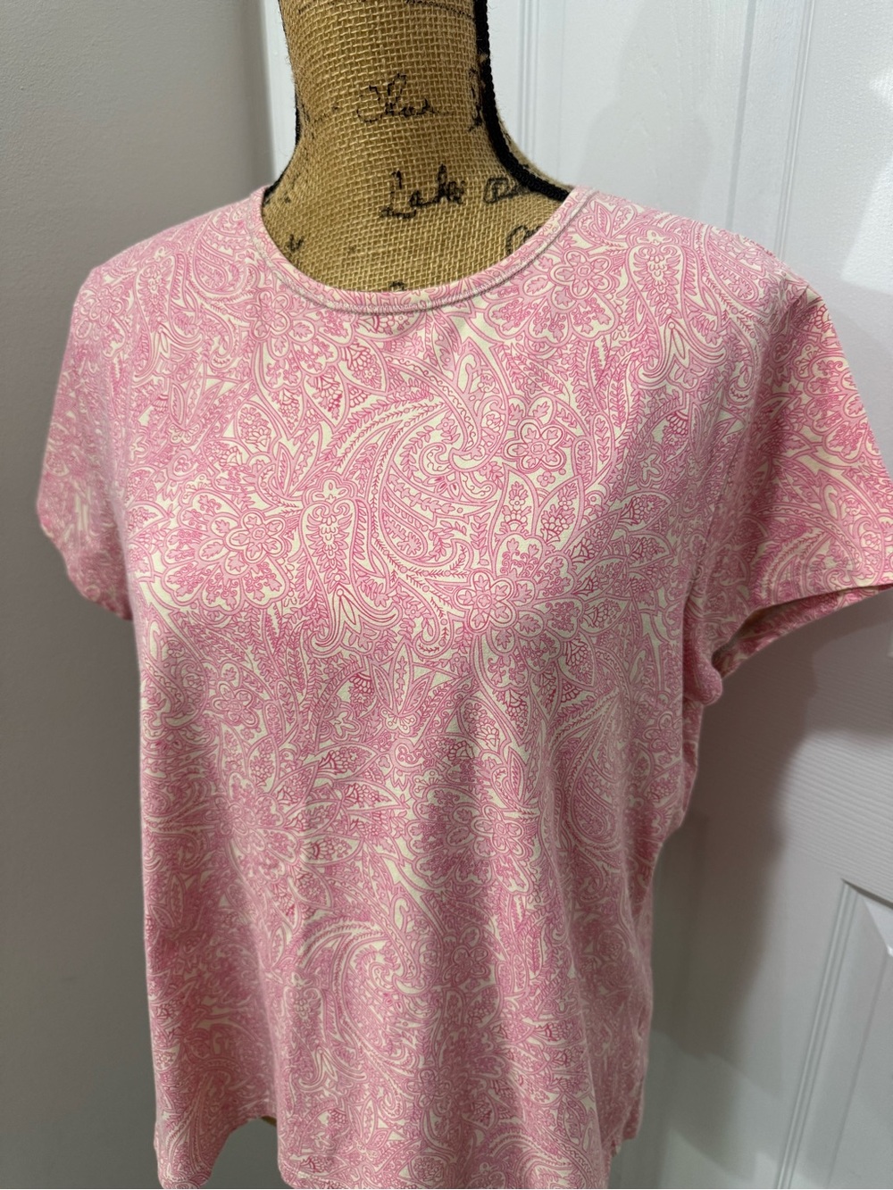 Lands’ End Pink Paisley Tee